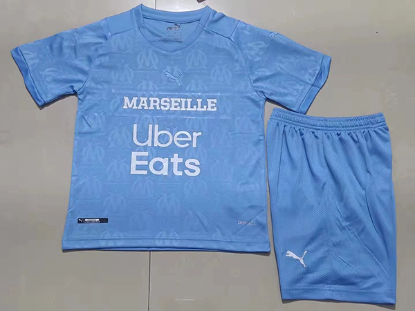 Kids-Marseilles 21/22 Third Blue Soccer Jersey